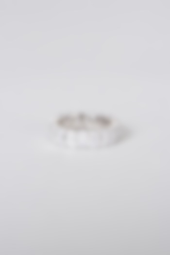 White Rhodium Finish Swarovski Zirconia Ring In Sterling Silver by Diosa Paris Jewellery at Pernia's Pop Up Shop