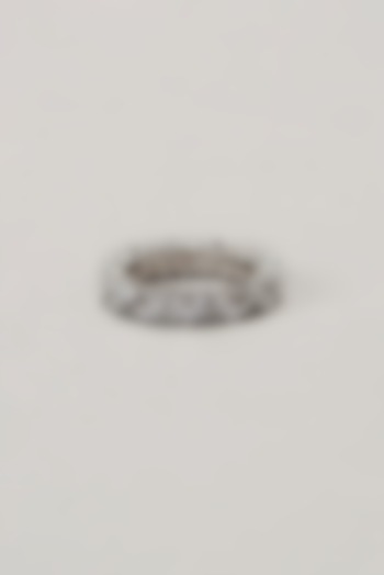 White Finish Swarovski Ring In Sterling Silver by Diosa Paris Jewellery at Pernia's Pop Up Shop