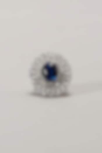 White Finish Swarovski Cocktail Ring In Sterling Silver by Diosa Paris Jewellery at Pernia's Pop Up Shop