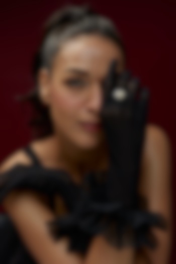 White Finish Swarovski Zircon Ring In Sterling Silver by Diosa Paris Jewellery at Pernia's Pop Up Shop