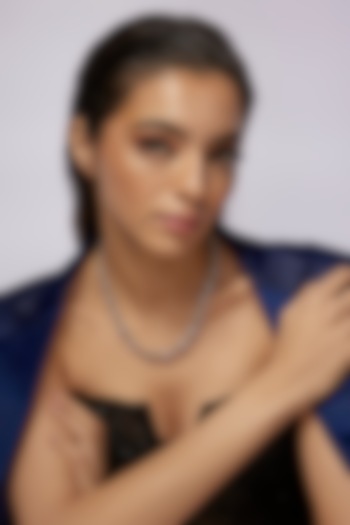 White Finish White & Yellow Swarovski Zircon Necklace In Sterling Silver by Diosa Paris Jewellery at Pernia's Pop Up Shop