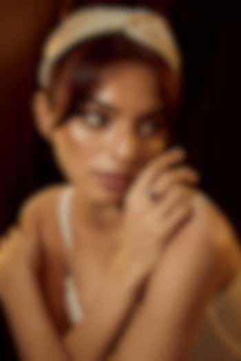 White Finish Swarovski Zirconia Ring In Sterling Silver by Diosa Paris Jewellery at Pernia's Pop Up Shop