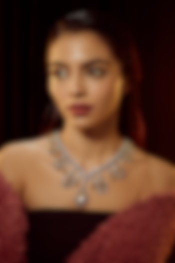 White Finish White & Yellow Swarovski Zirconia Necklace In Sterling Silver by Diosa Paris Jewellery at Pernia's Pop Up Shop