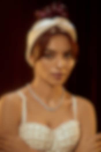 White Finish Swarovski Zirconia Necklace In Sterling Silver by Diosa Paris Jewellery at Pernia's Pop Up Shop