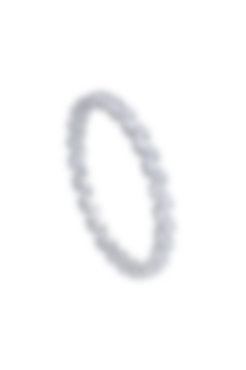 White Finish Swarovski Zirconia Openable Bangle In Sterling Silver by Diosa Paris Jewellery at Pernia's Pop Up Shop