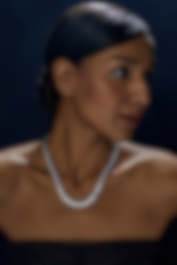 White Finish Swarovski Zirconia Necklace In Sterling Silver by Diosa Paris Jewellery at Pernia's Pop Up Shop