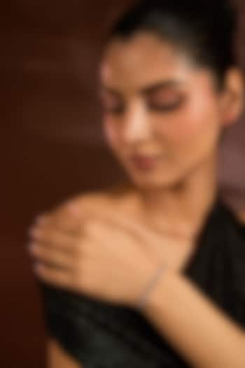 White Finish White Stone Bracelet In Sterling Silver by Diosa Paris Jewellery at Pernia's Pop Up Shop