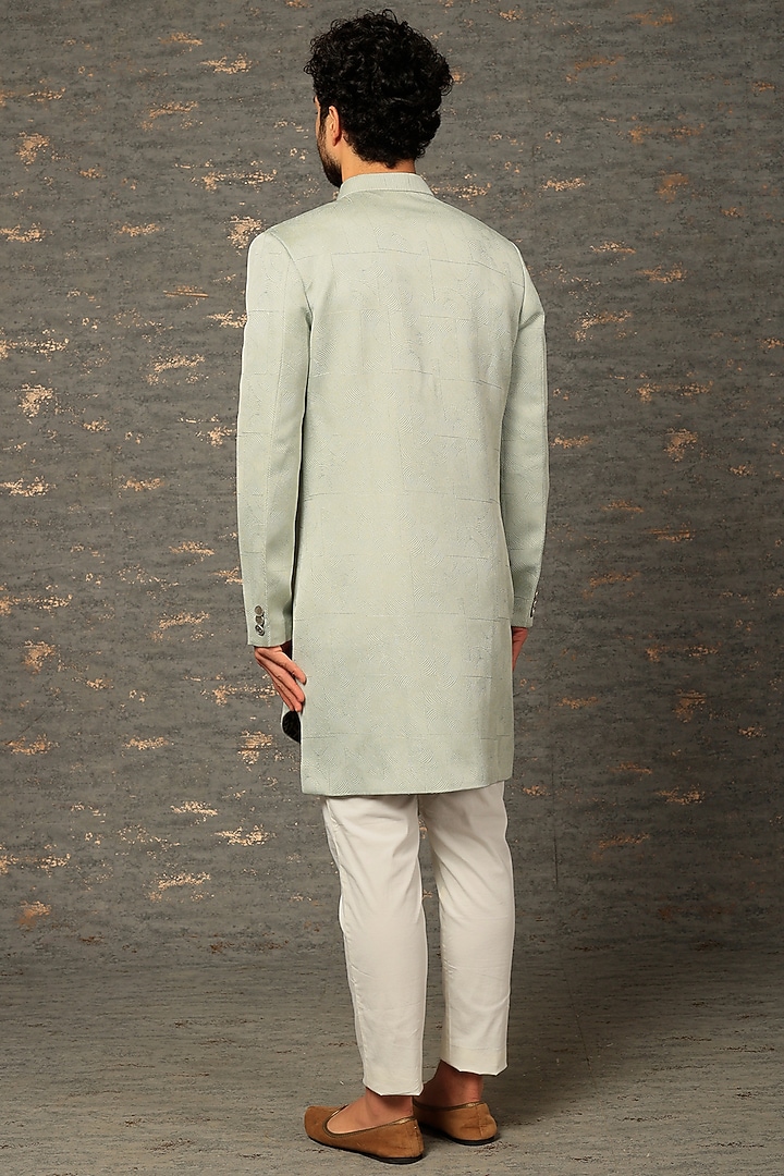 Sea Green Polyester Indo-Western Jacket Set by DEEPAK & MADHU at Pernia's Pop Up Shop