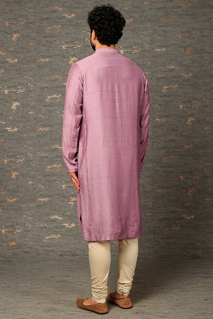 Lilac Silk Kurta Set by DEEPAK & MADHU at Pernia's Pop Up Shop