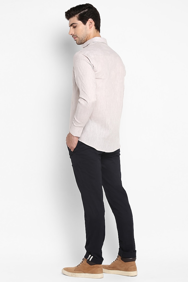 Beige Cotton Poplin Summer Shirt by DAMERRANO at Pernia's Pop Up Shop