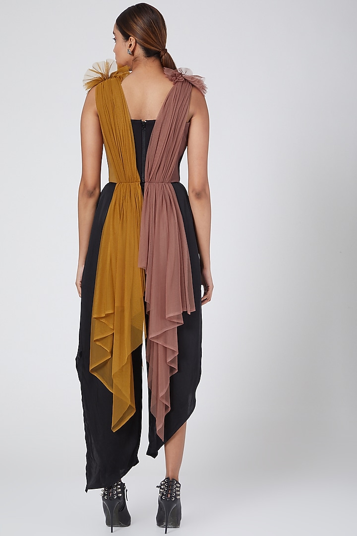 Mustard & Pink Asymmetric Top by Sameer Madan at Pernia's Pop Up Shop