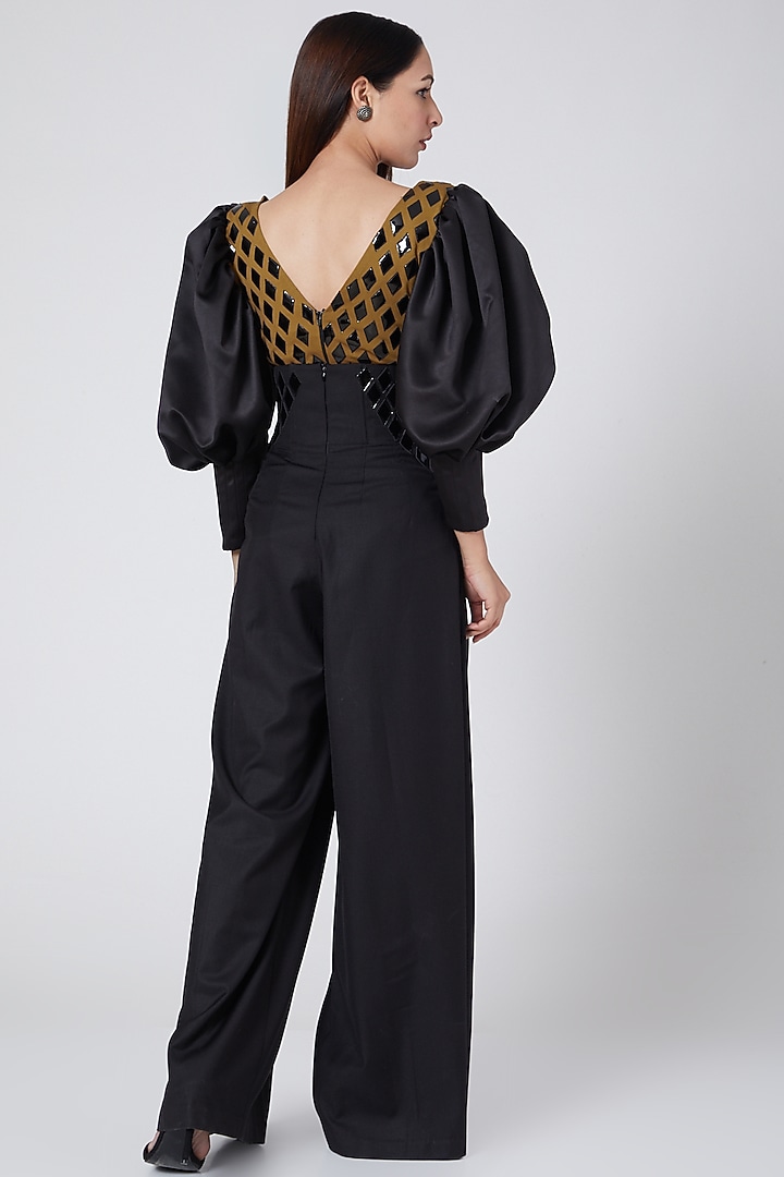 Black Pleated Trousers by Sameer Madan at Pernia's Pop Up Shop