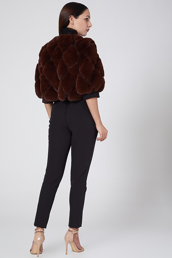 Brown Embellished Top by Sameer Madan at Pernia's Pop Up Shop