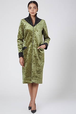Emerald Green Embellished Jacket by Sameer Madan