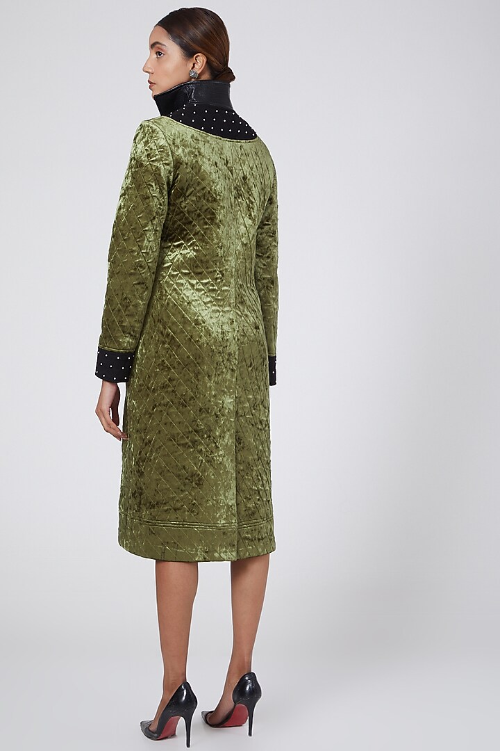 Emerald Green Embellished Jacket by Sameer Madan at Pernia's Pop Up Shop