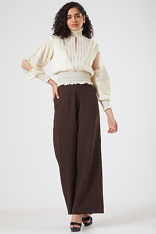 White Smocked Top by Sameer Madan