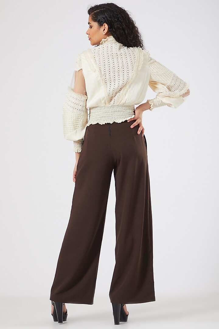 White Smocked Top by Sameer Madan at Pernia's Pop Up Shop