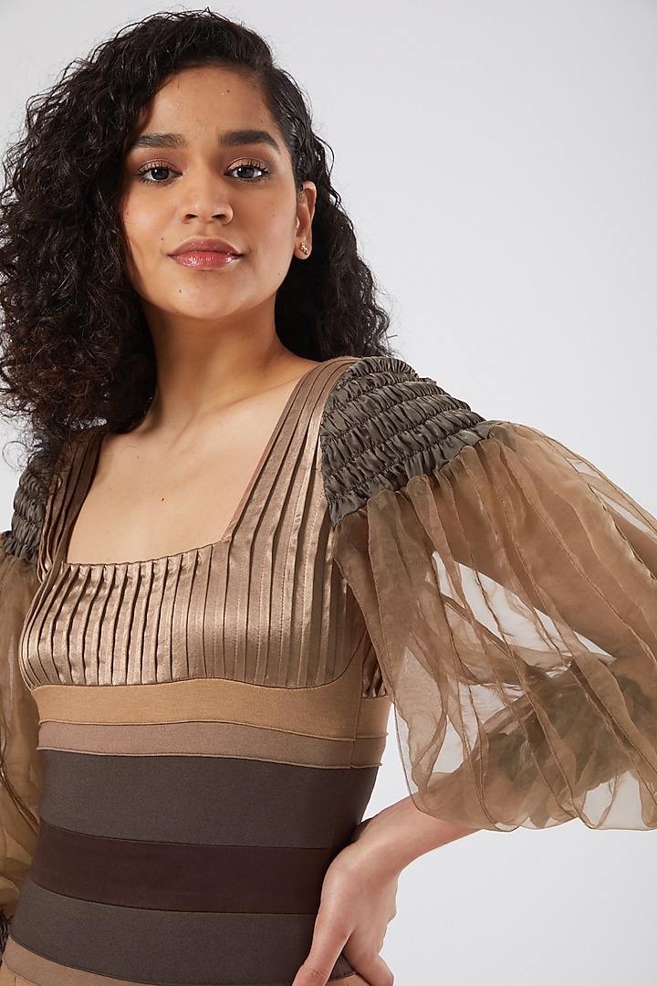Nude Bodycon Bustier Top by Sameer Madan at Pernia's Pop Up Shop