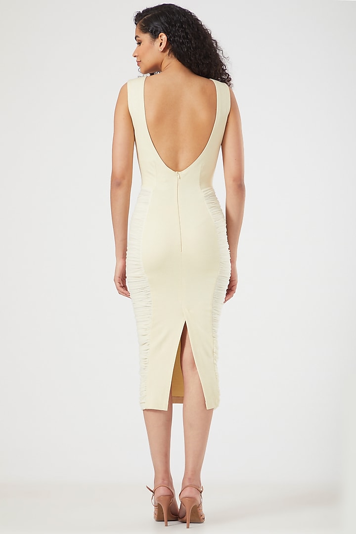Ivory Bodycon Vacation Dress by Sameer Madan at Pernia's Pop Up Shop
