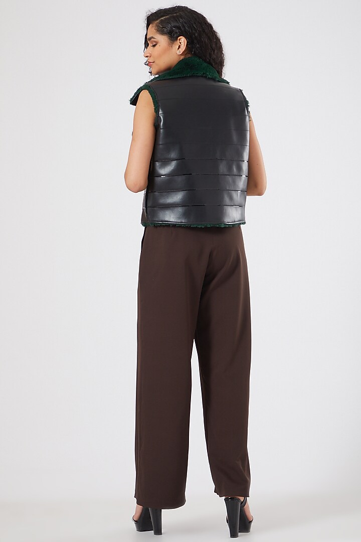 Black Faux Leather Jacket by Sameer Madan at Pernia's Pop Up Shop