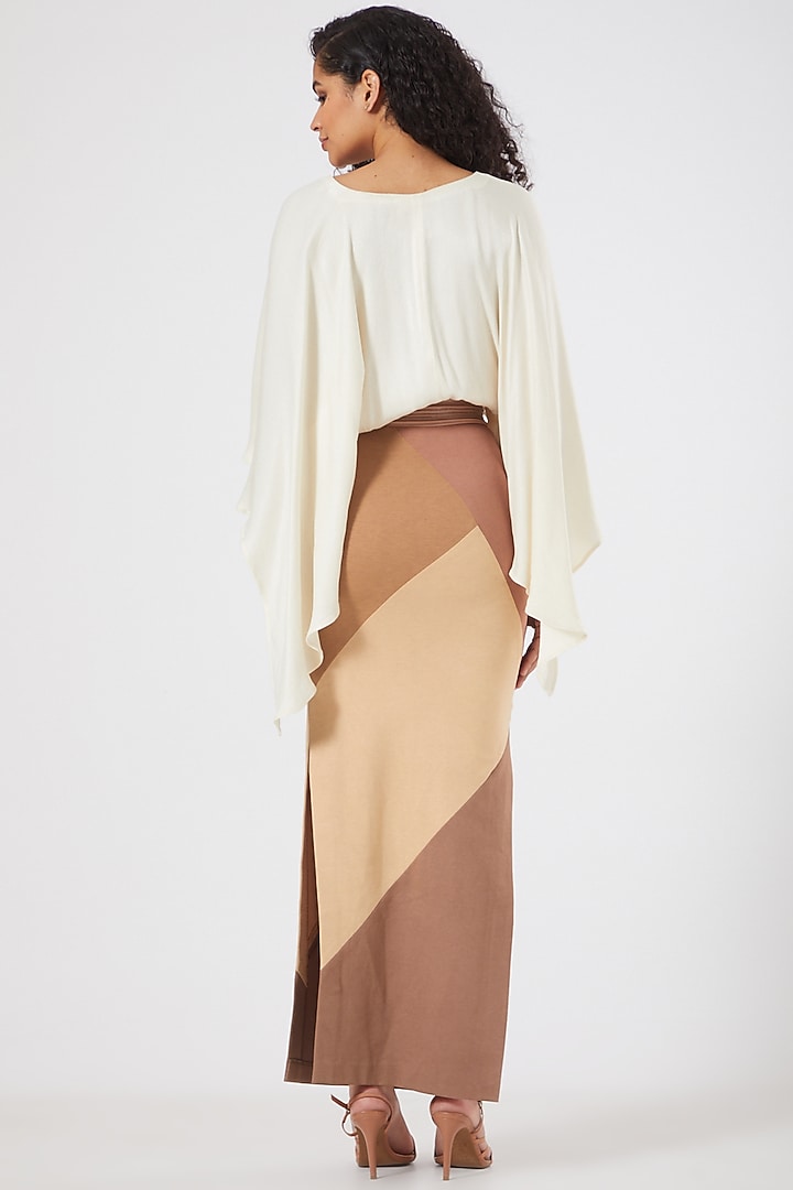 White Color-Blocked Vacation Dress by Sameer Madan at Pernia's Pop Up Shop