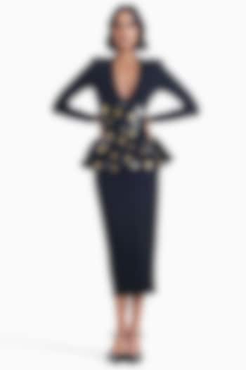 Black Luxury Jersey Bodycon Cocktail Dress by Sameer Madan at Pernia's Pop Up Shop
