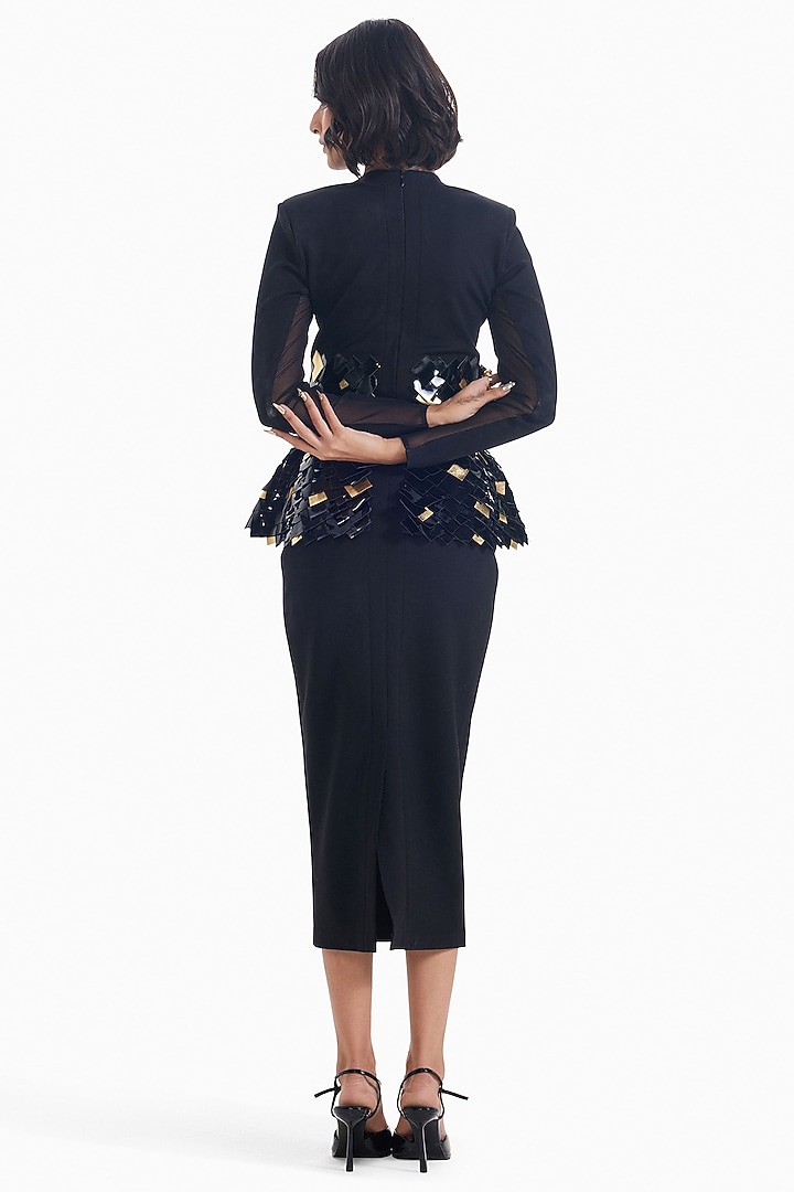 Black Luxury Jersey Bodycon Cocktail Dress by Sameer Madan at Pernia's Pop Up Shop