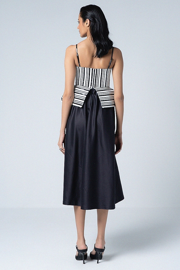 White & Black Faux Leather Cocktail Dress by Sameer Madan at Pernia's Pop Up Shop