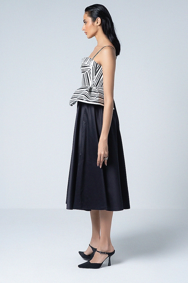 White & Black Faux Leather Cocktail Dress by Sameer Madan at Pernia's Pop Up Shop