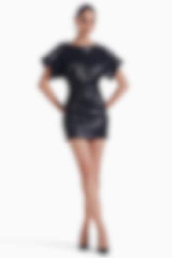 Black Luxury Jersey Bodysuit by Sameer Madan at Pernia's Pop Up Shop