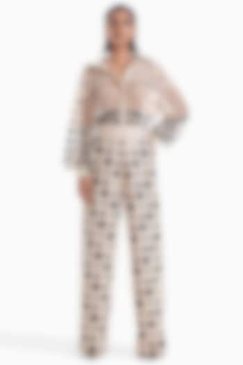 Almond Luxury Tulle Bodysuit by Sameer Madan at Pernia's Pop Up Shop