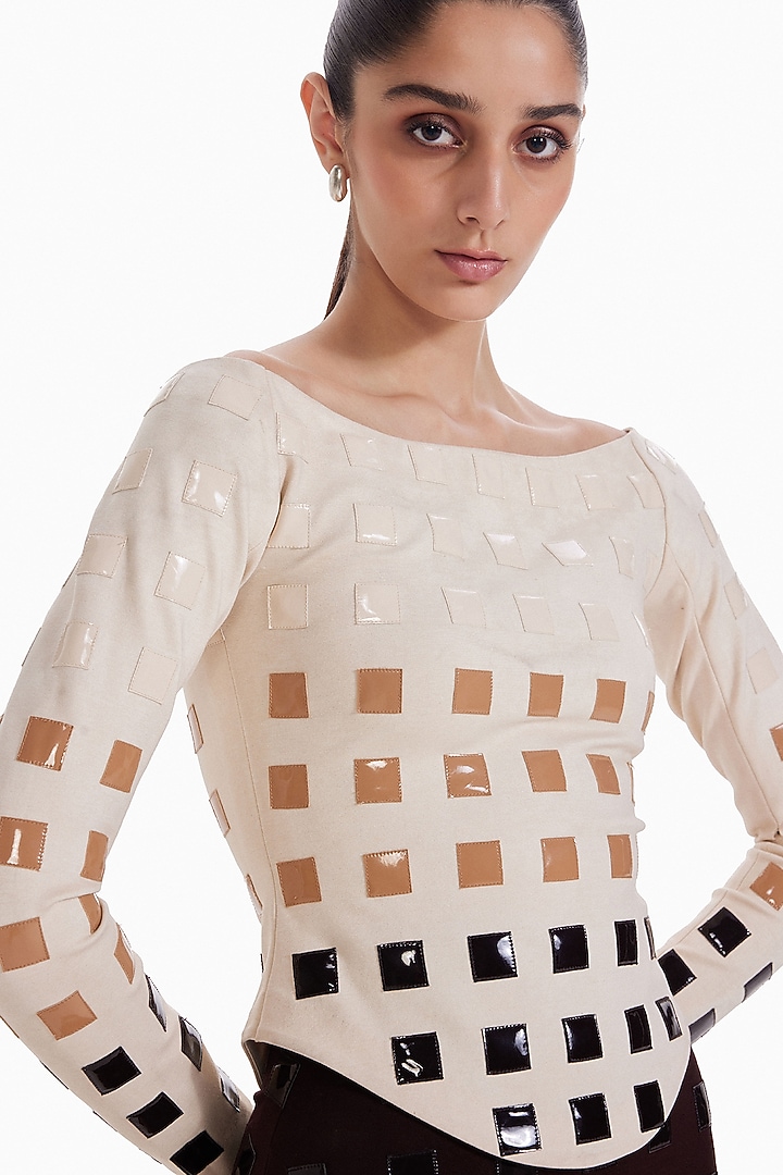 Almond Luxury Jersey Top by Sameer Madan at Pernia's Pop Up Shop