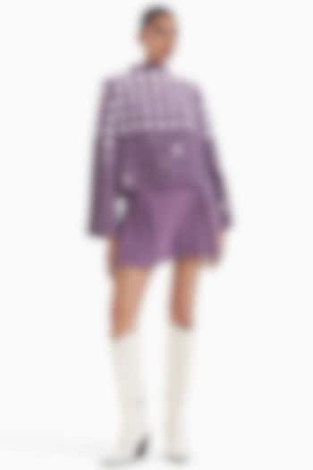 Lilac Luxury Crepe Shorts by Sameer Madan at Pernia's Pop Up Shop