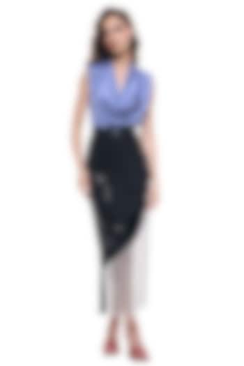 Black Crochet Mesh Pencil Skirt by Sameer Madan at Pernia's Pop Up Shop