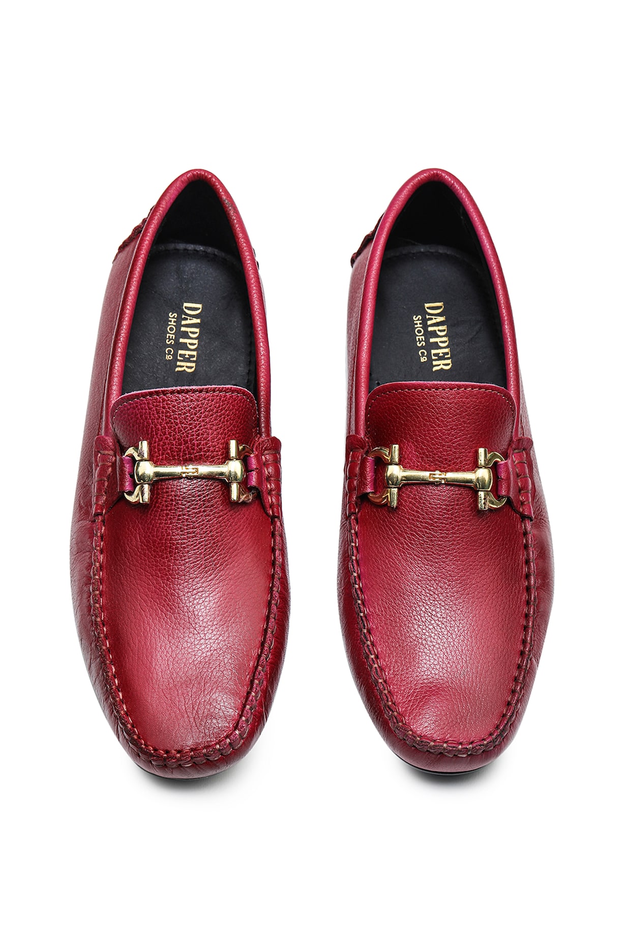 Red Milled Leather Horsebit Loafers Design by Dapper Shoes Co. at Pernia's  Pop Up Shop 2024