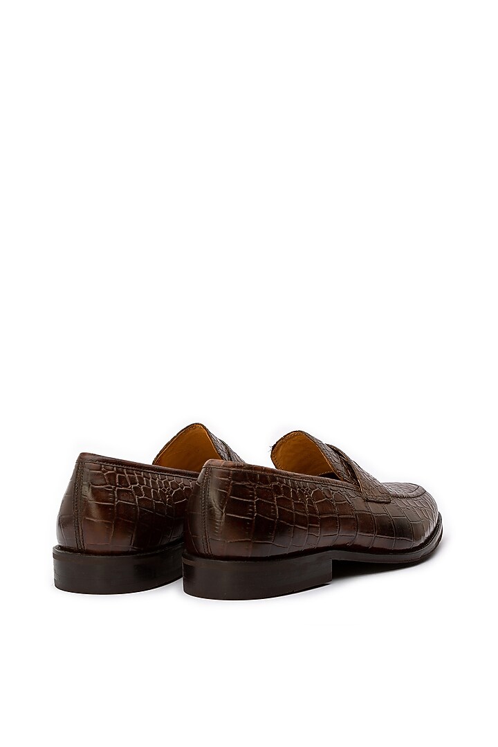 Brown Calf Leather Penny Loafers by Dapper Shoes Co. at Pernia's Pop Up Shop