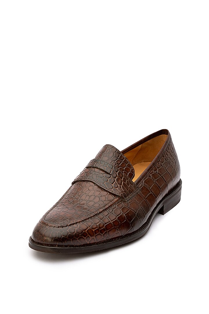 Brown Calf Leather Penny Loafers by Dapper Shoes Co. at Pernia's Pop Up Shop