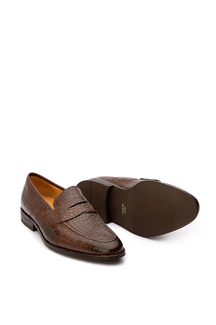 Brown Calf Leather Penny Loafers by Dapper Shoes Co. at Pernia's Pop Up Shop