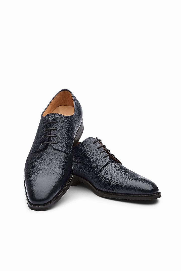Navy Calf Leather Oxford Shoes by Dapper Shoes Co.