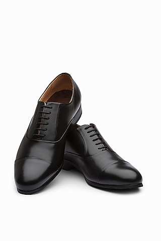 Black Calf Leather Oxford Shoes by Dapper Shoes Co.