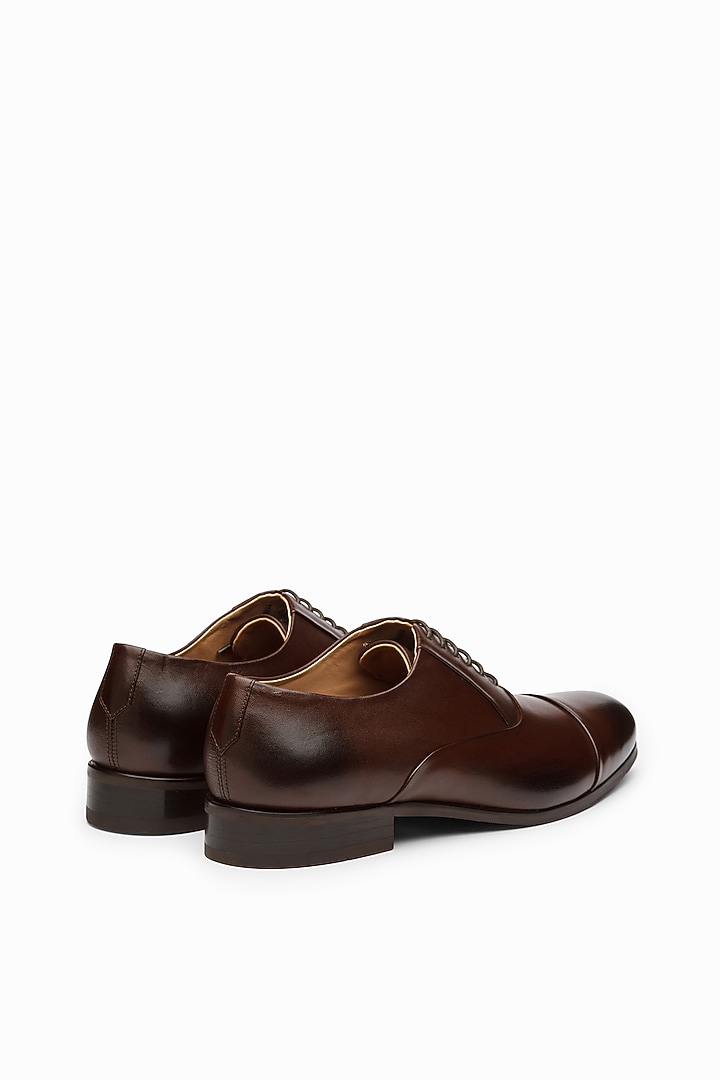 Dark Brown Calf Leather Oxford Shoes by Dapper Shoes Co. at Pernia's Pop Up Shop