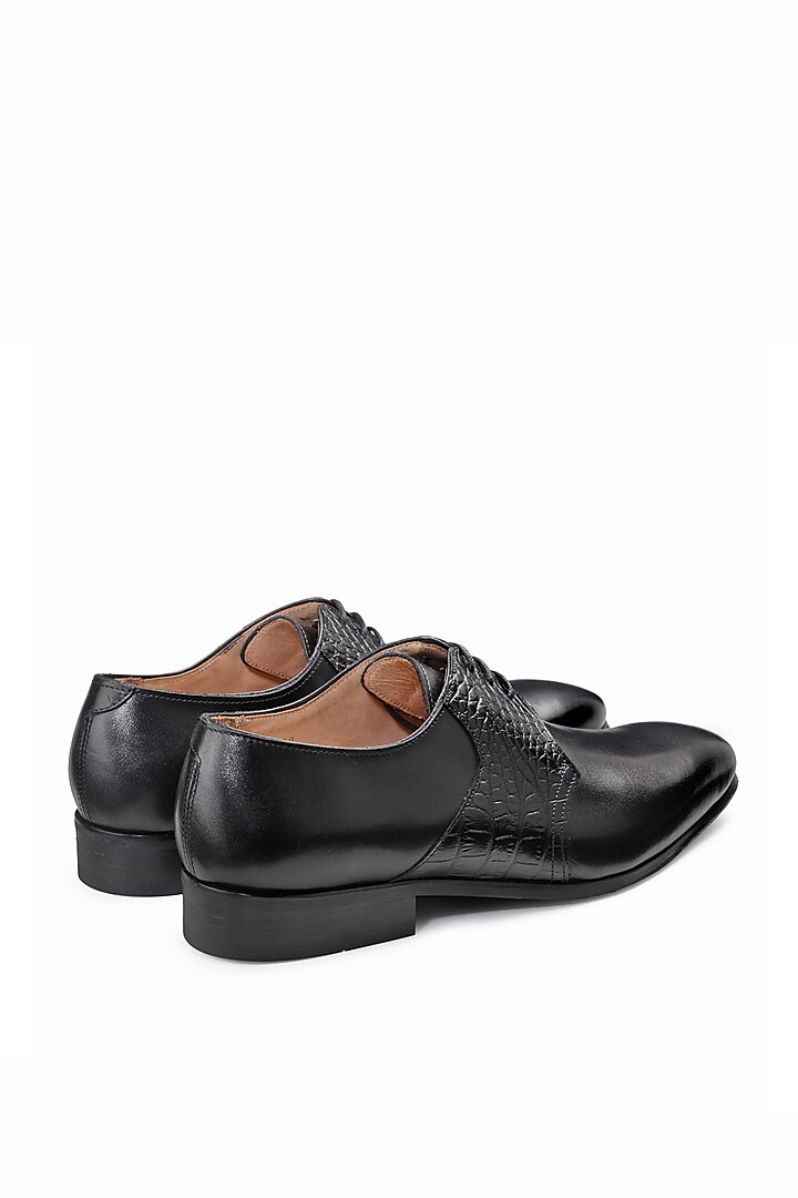 Black Calf Leather Oxford Shoes by Dapper Shoes Co. at Pernia's Pop Up Shop
