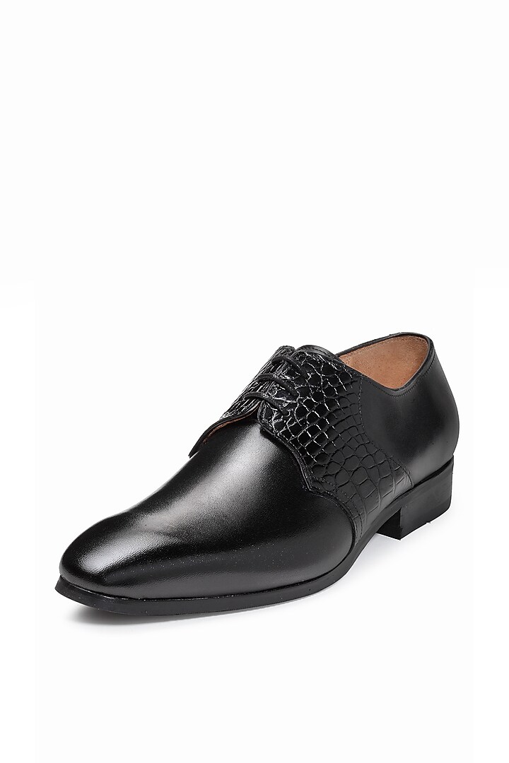 Black Calf Leather Oxford Shoes by Dapper Shoes Co. at Pernia's Pop Up Shop