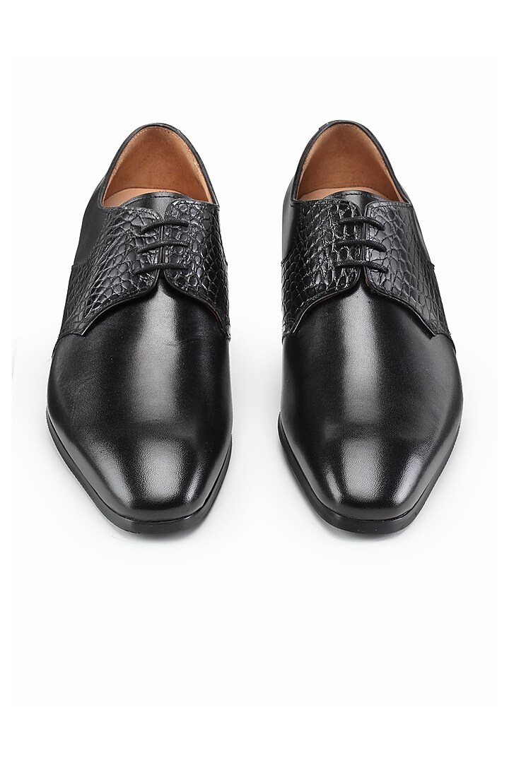 Black Calf Leather Oxford Shoes by Dapper Shoes Co. at Pernia's Pop Up Shop