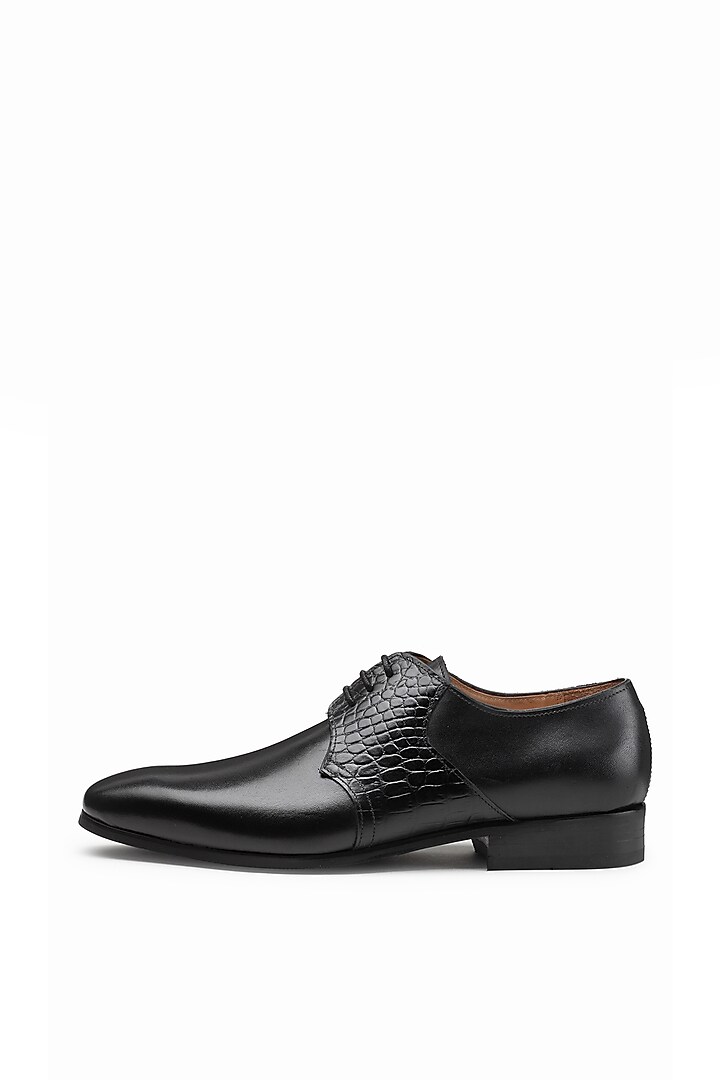 Black Calf Leather Oxford Shoes by Dapper Shoes Co. at Pernia's Pop Up Shop