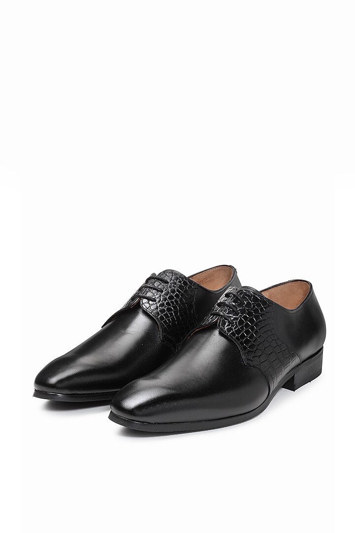 Black Calf Leather Oxford Shoes by Dapper Shoes Co. at Pernia's Pop Up Shop
