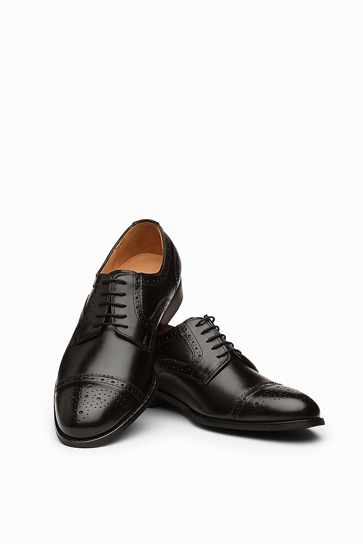 Black Calf Leather Derby Shoes by Dapper Shoes Co.