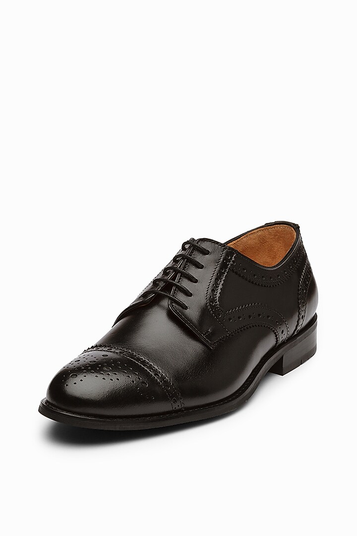 Black Calf Leather Derby Shoes by Dapper Shoes Co. at Pernia's Pop Up Shop