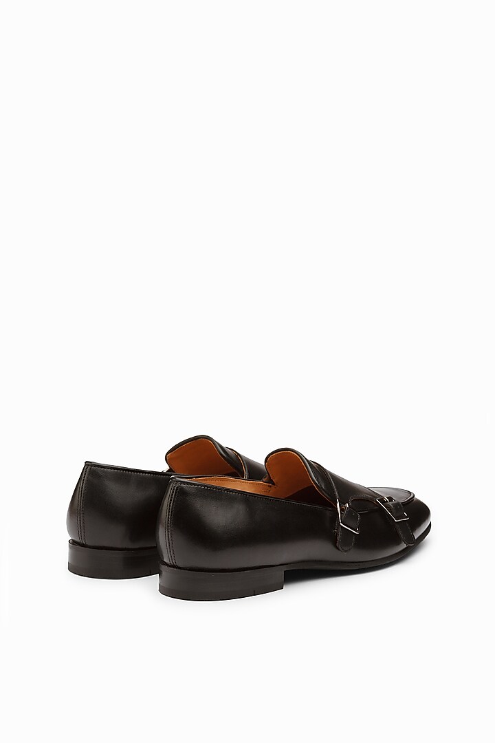 Black Calf Leather Monk Loafers by Dapper Shoes Co. at Pernia's Pop Up Shop