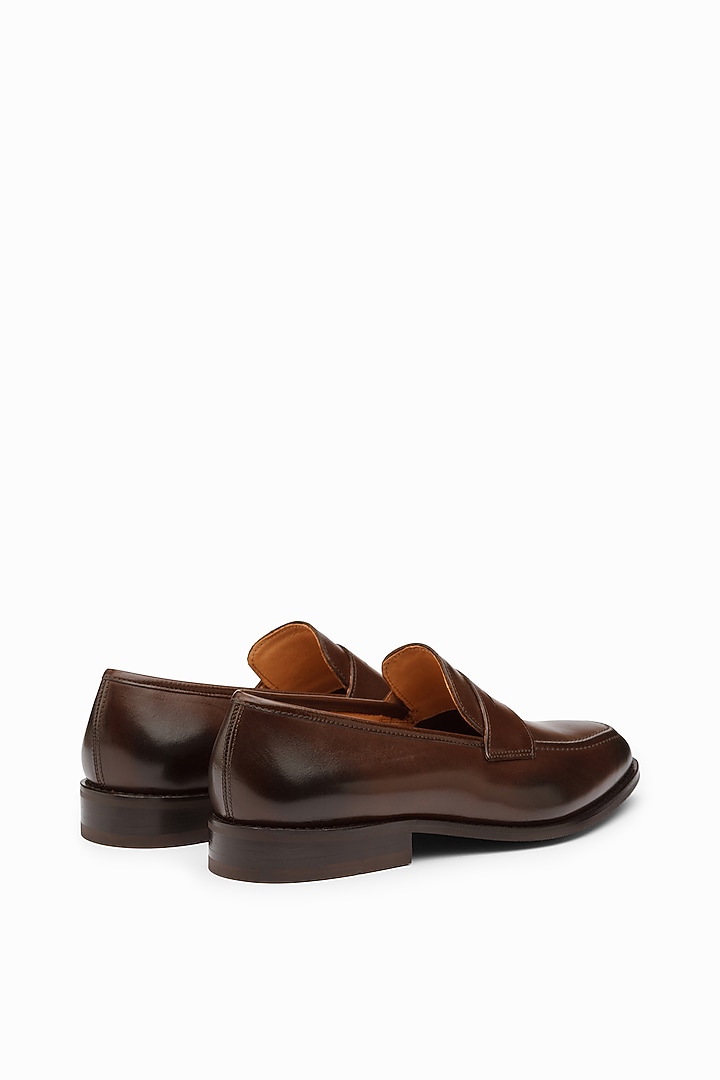 Brown Calf Leather Penny Loafers by Dapper Shoes Co. at Pernia's Pop Up Shop